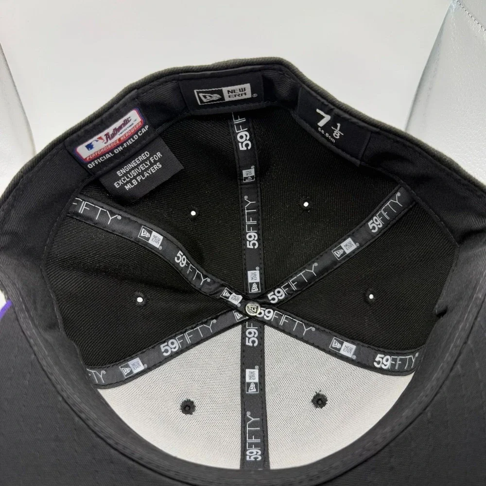 New Era 59Fifty Colorado‎ Rockies MLB Fitted Hat Black /Purple Size 7 1/8